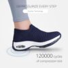 Women’s Slip-On Walking Shoes – Lightweight Mesh Nursing Sneakers with Air Cushion - Navy- Bigsellcenter