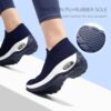 Women’s Slip-On Walking Shoes – Lightweight Mesh Nursing Sneakers with Air Cushion - Navy- Bigsellcenter