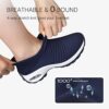 Women’s Slip-On Walking Shoes – Lightweight Mesh Nursing Sneakers with Air Cushion - Navy- Bigsellcenter